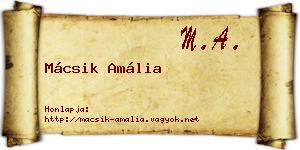 Mácsik Amália névjegykártya